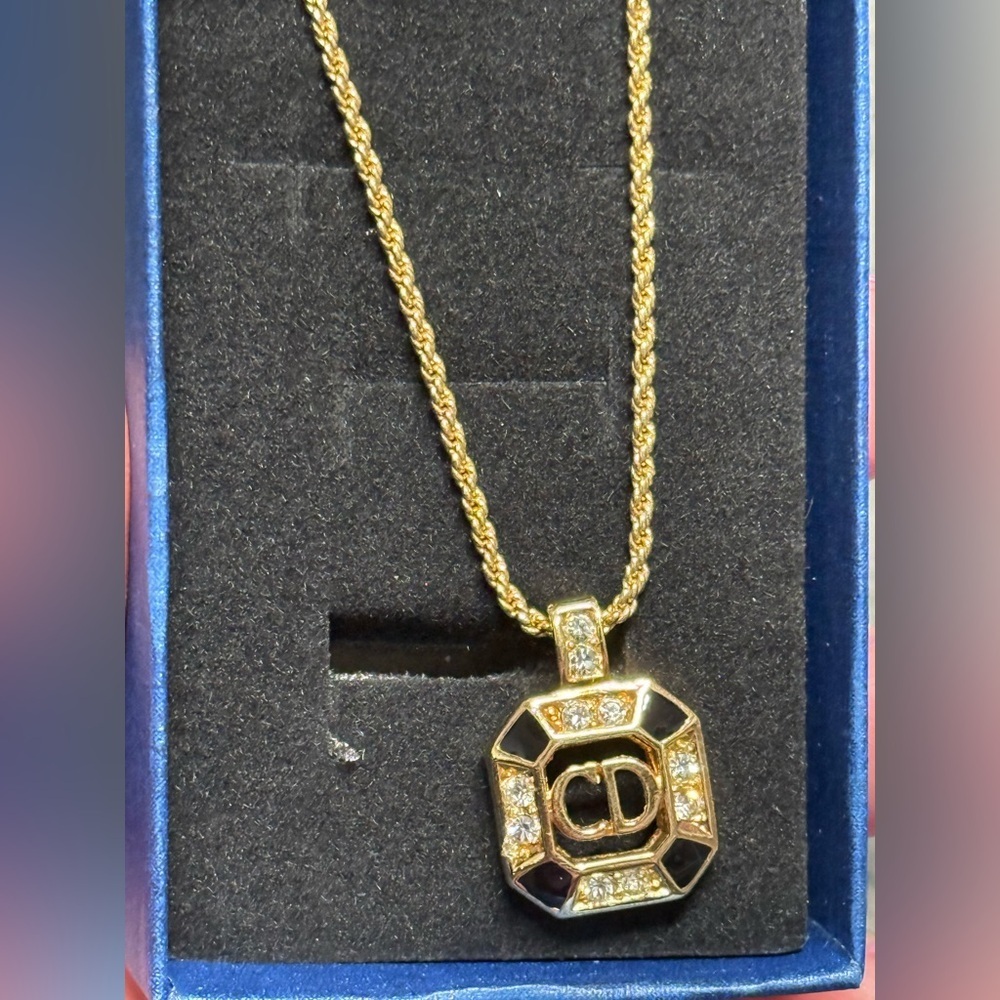 Christian Dior Vintage logo necklace